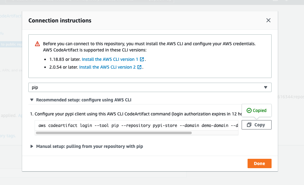 Snyk CodeArtifact Pip